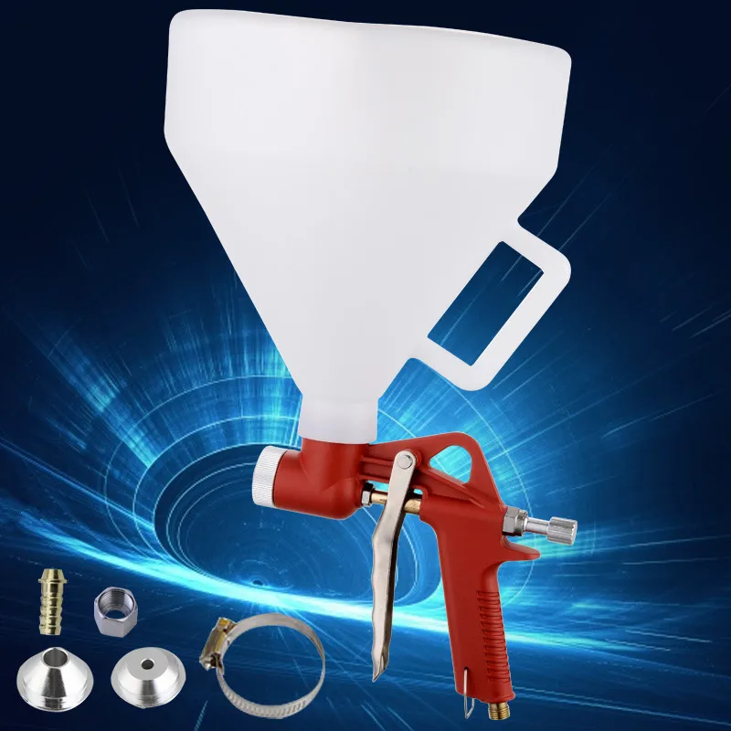 King spray gun 6l red real stone paint spray gun plastic pot capacity 6L cement mortar spray gun