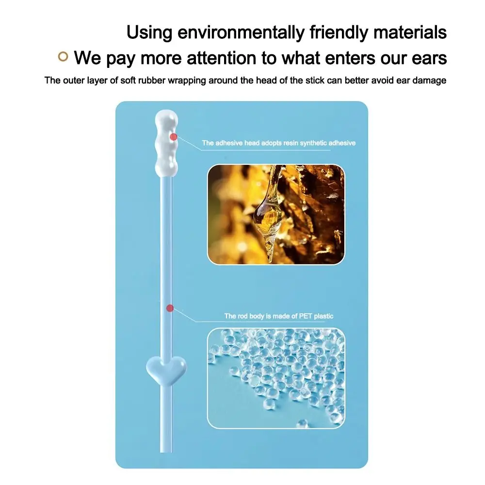 24 Pz/scatola Nuovo Silicone Usa E Getta Tamponi Per Le Orecchie Morbido Detergente Per Le Orecchie Strumento di Rimozione Cerume Appiccicoso Rimozione Del Cerume Bastone Adulti