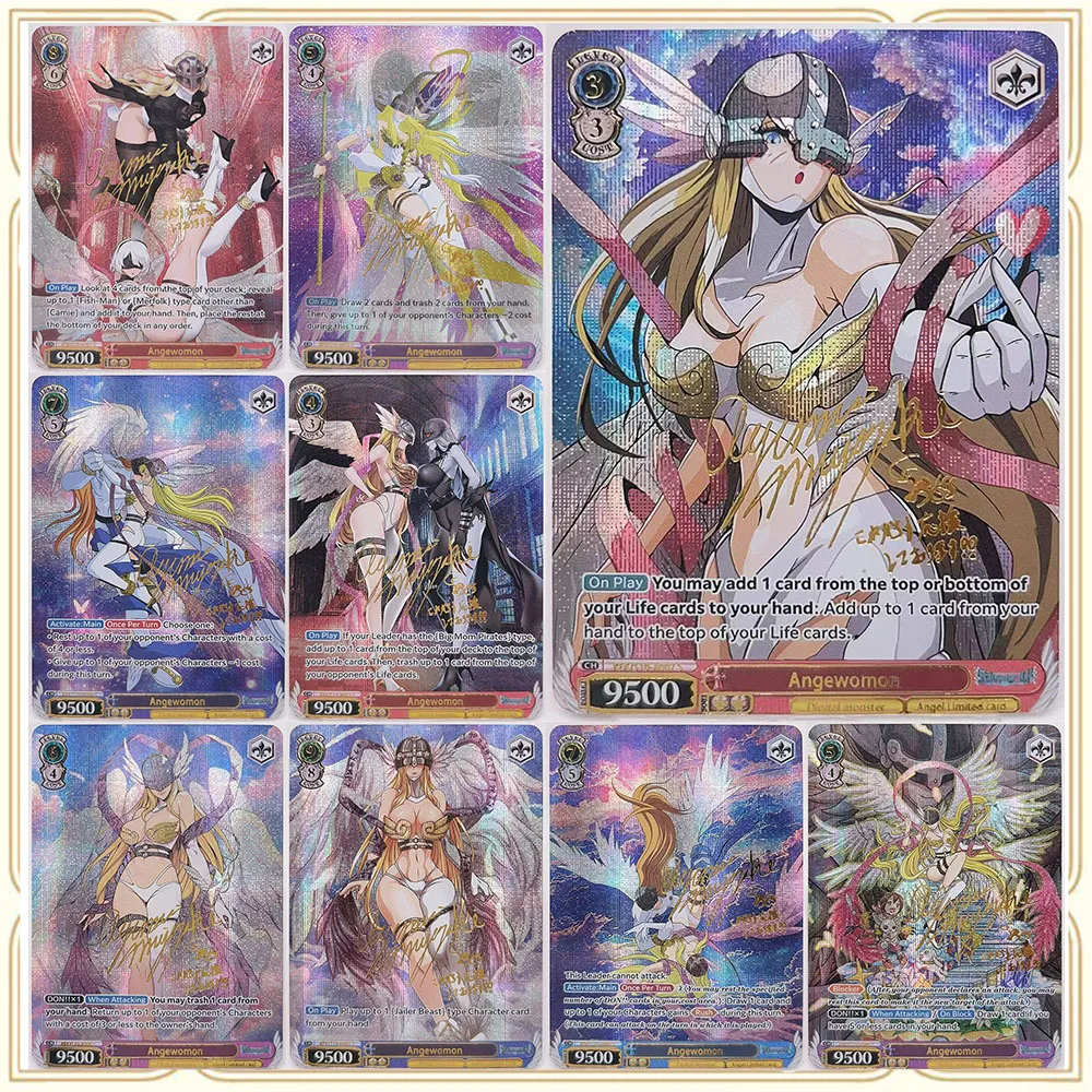 

9 шт./компл., аниме «История богини», «сделай сам», ACG Angewomon, Премиум вспышка, Коллекционная карта, настольные сексуальные игровые игрушки, подарки на Рождество и день рождения