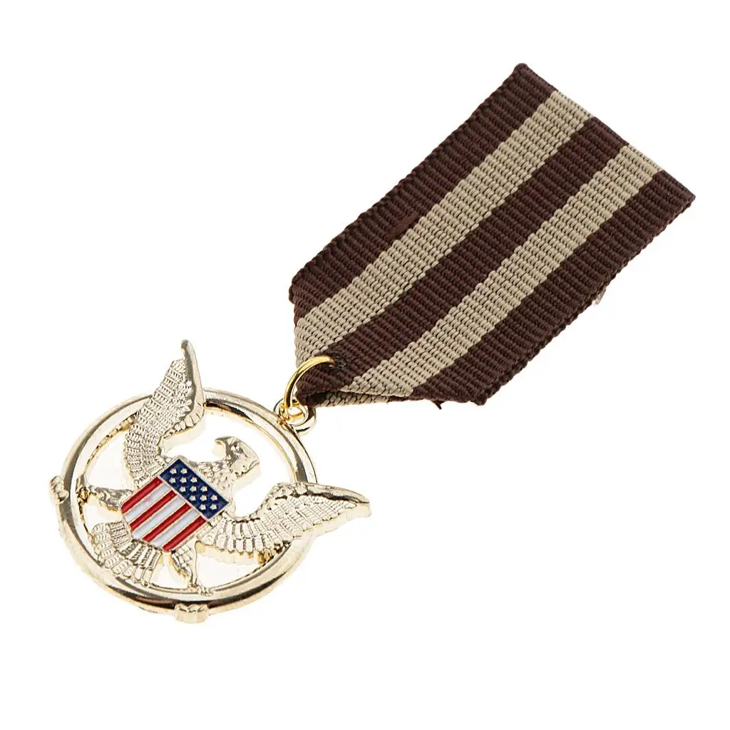 U.S.A Flag Soaring Eagle Medal Badge Uniform Brooch Pin Patriotic National Day Jewelry image 2