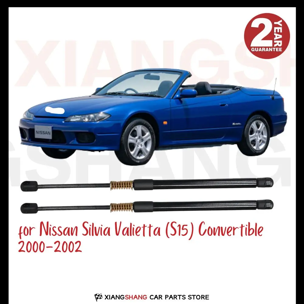 2 Amortecedores Traseiros para Porta-Malas Nissan Silvia Valietta (S15) Conversível 2000-2002 COM Mola, Amortecedores a Gás para Porta-Malas