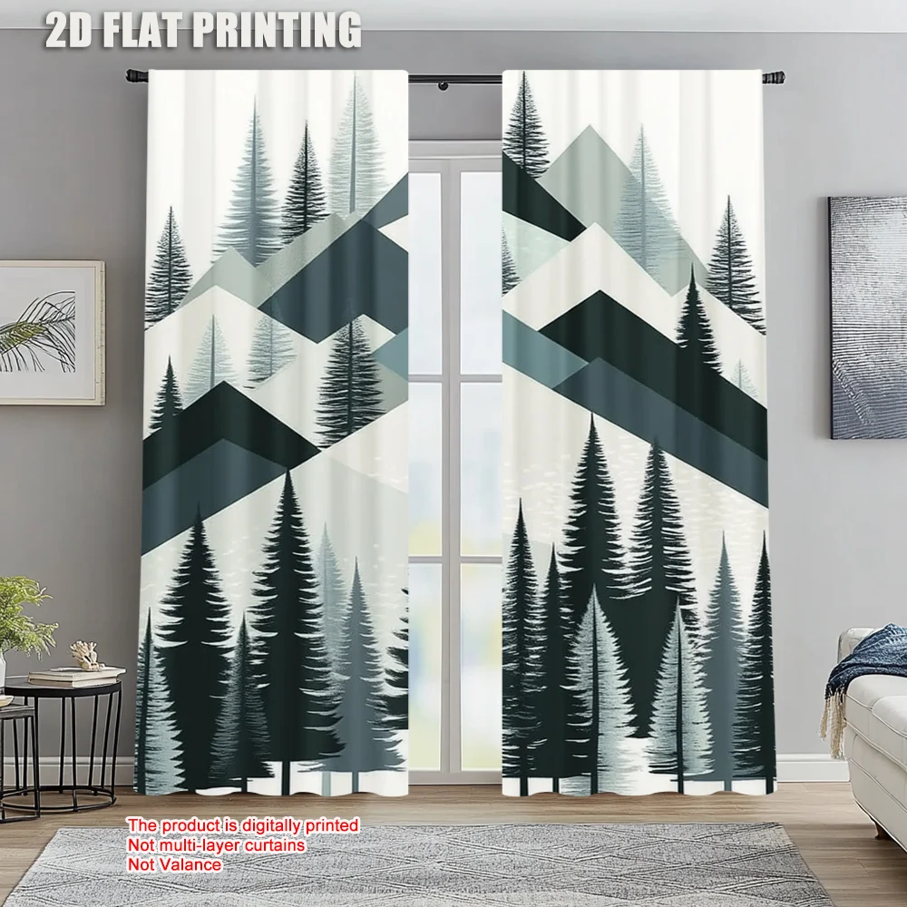 

2pc, Drapes Mountain Scenery Versatile Polyester Fabric,Without Electricity Festive Backdrops for aesthetic room decor