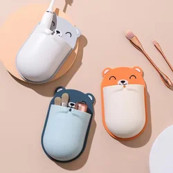 Cute Bear Wall Mounted Toothbrush Holder Cup, Punch Free Storage Rack, Bathroom Supplies Organizer, Bathroom Accessories