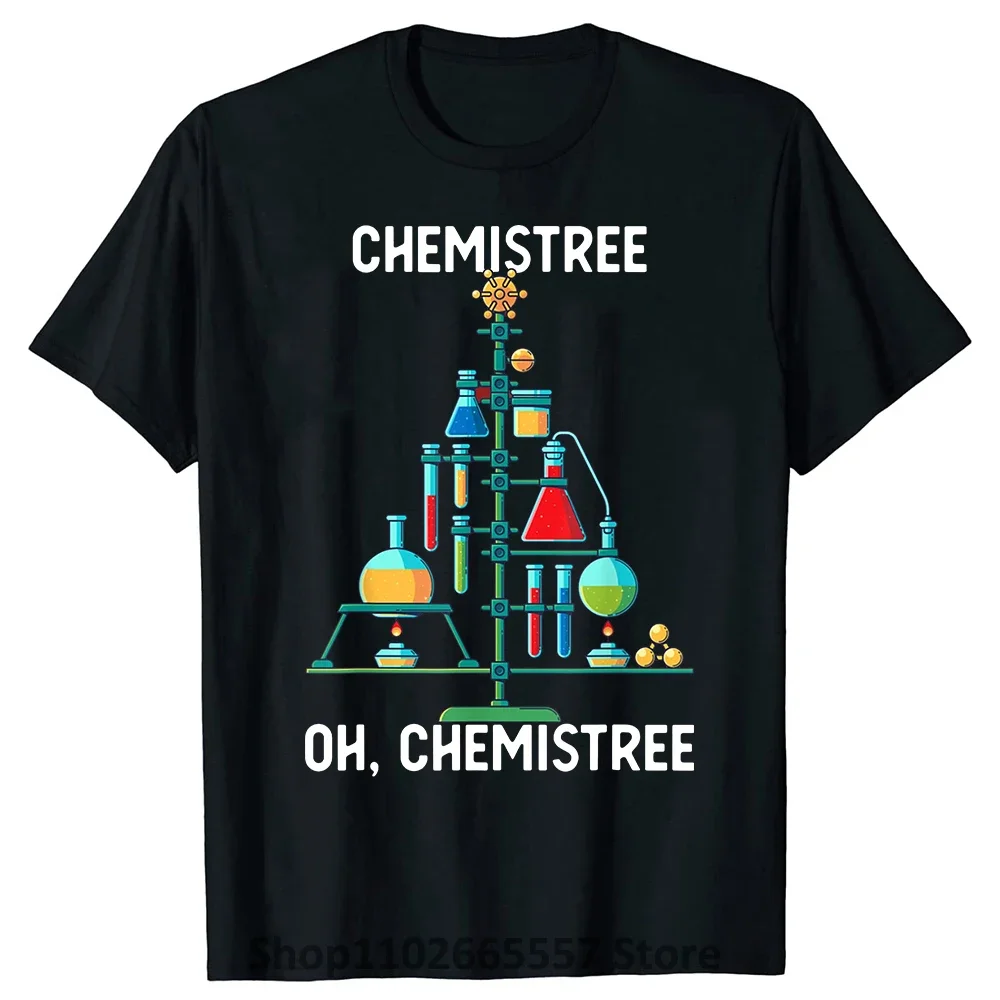 Funny Chemistry Science Christmas Graphic Cool Vintage Streetwear Short Sleeve Xmas Gifts T-shirt Chemistree  streetwear fashion