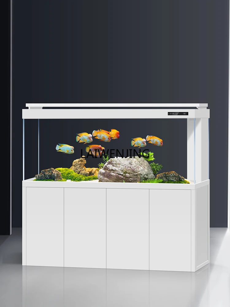 MJY living room floor-to-ceiling screen bottom filter glass no-change aquarium box arowana tank