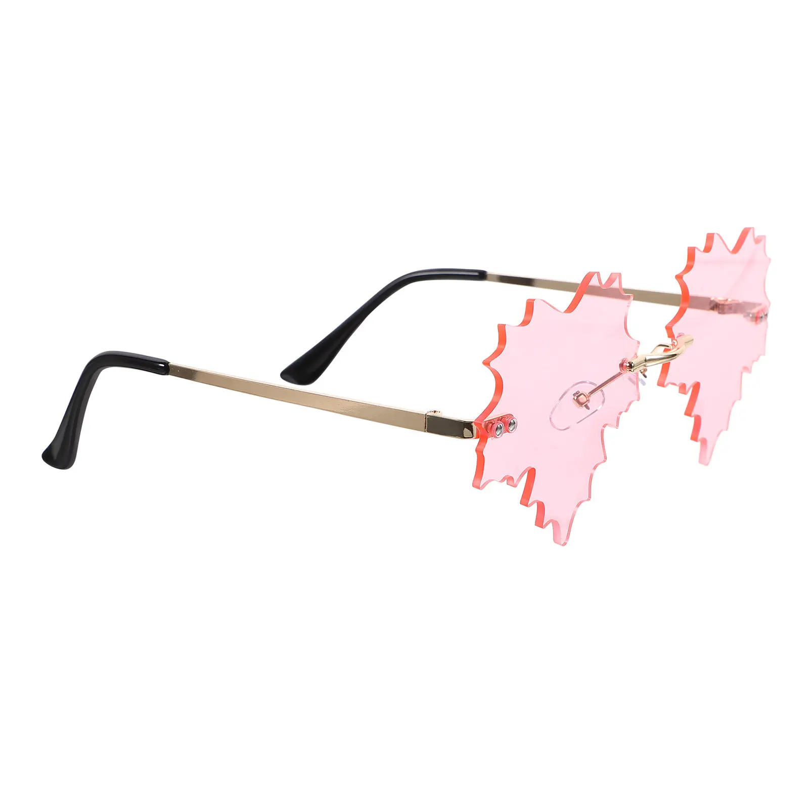 

Стильные солнцезащитные очки без оправы в форме листа, модные очки для вечеринок, для взрослых женщин, для рейвов, фестивалей, дискотек и мероприятий.