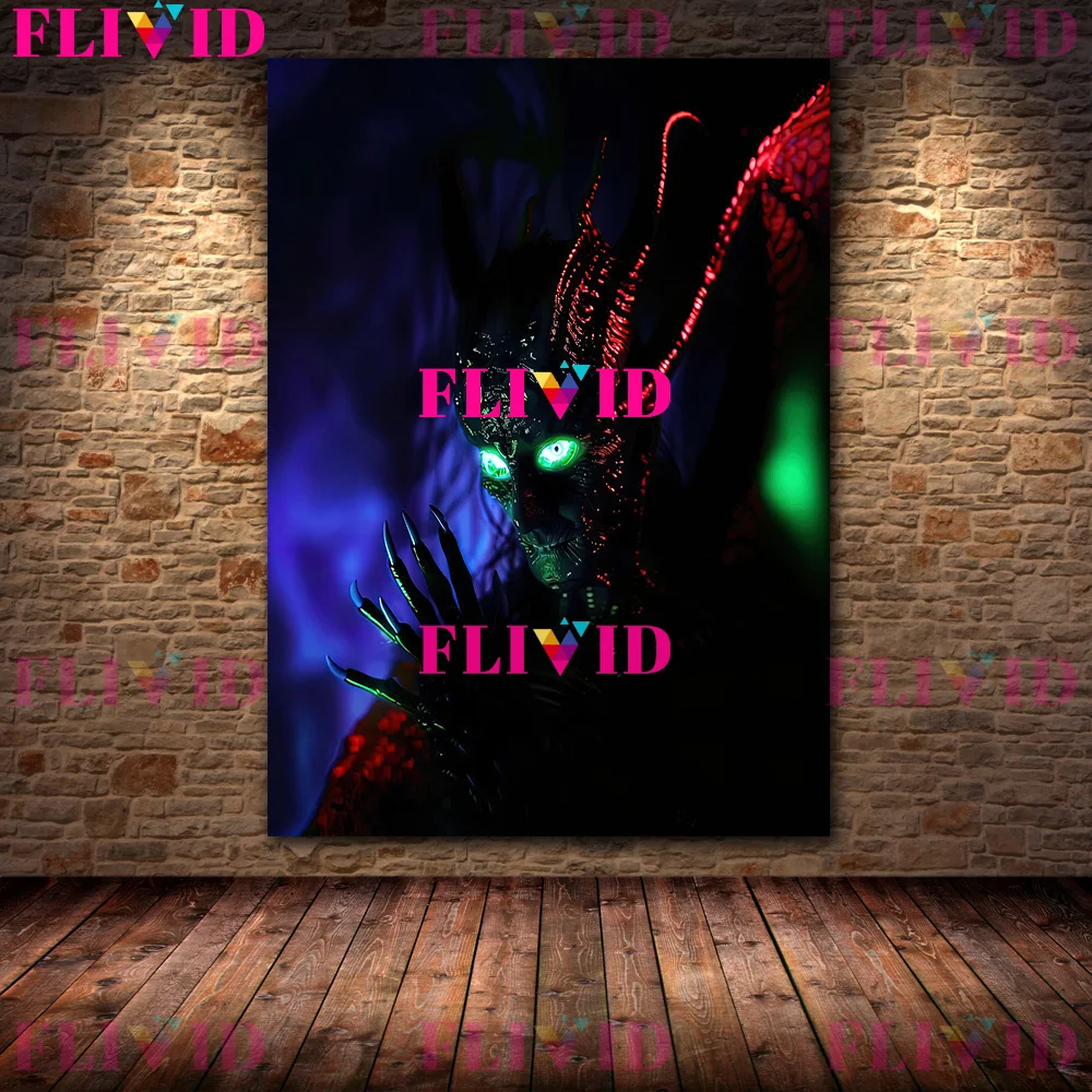 وحوش وشياطين في الظلام ، لوحات فنية جدارية تجريدية ، ملصقات فنية خيالية ساحرة وثنية ، ملصقات فنية مطبوعة لديكور المنزل