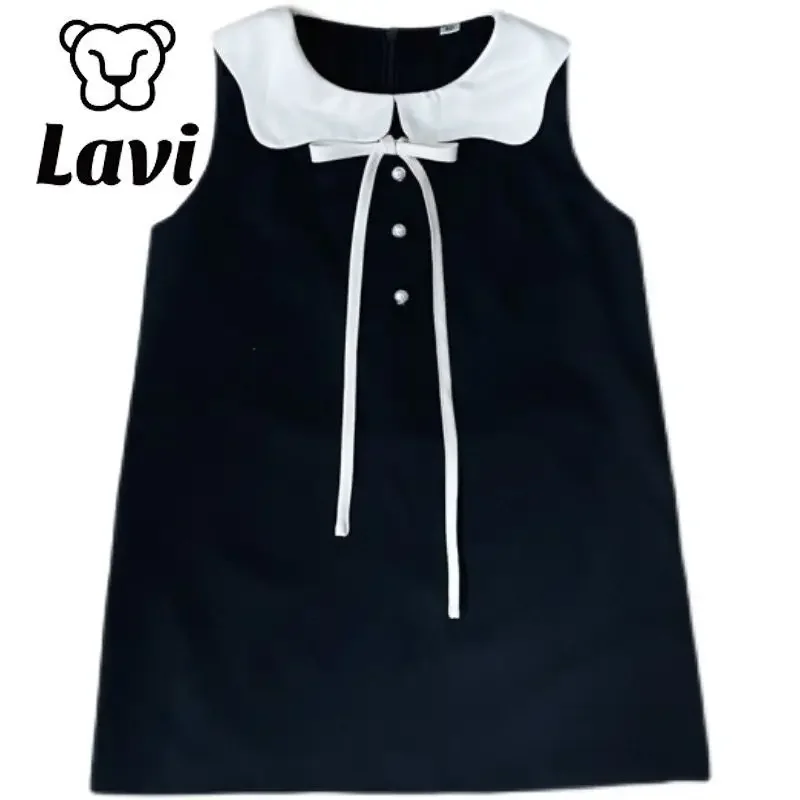 Children\'s Dress Temperament Classic Little Black Dress Girls Sleeveless Birthday Princess Summer Vest Dress Loungewear