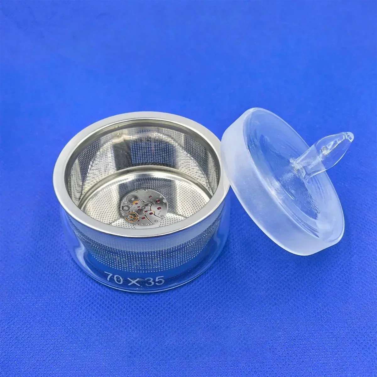 Watch Repair Oil Storage Tank Accessories Clean Glass Cup Transparent Bottle Alcohol Watchmakers Tool Component for Watchmaker