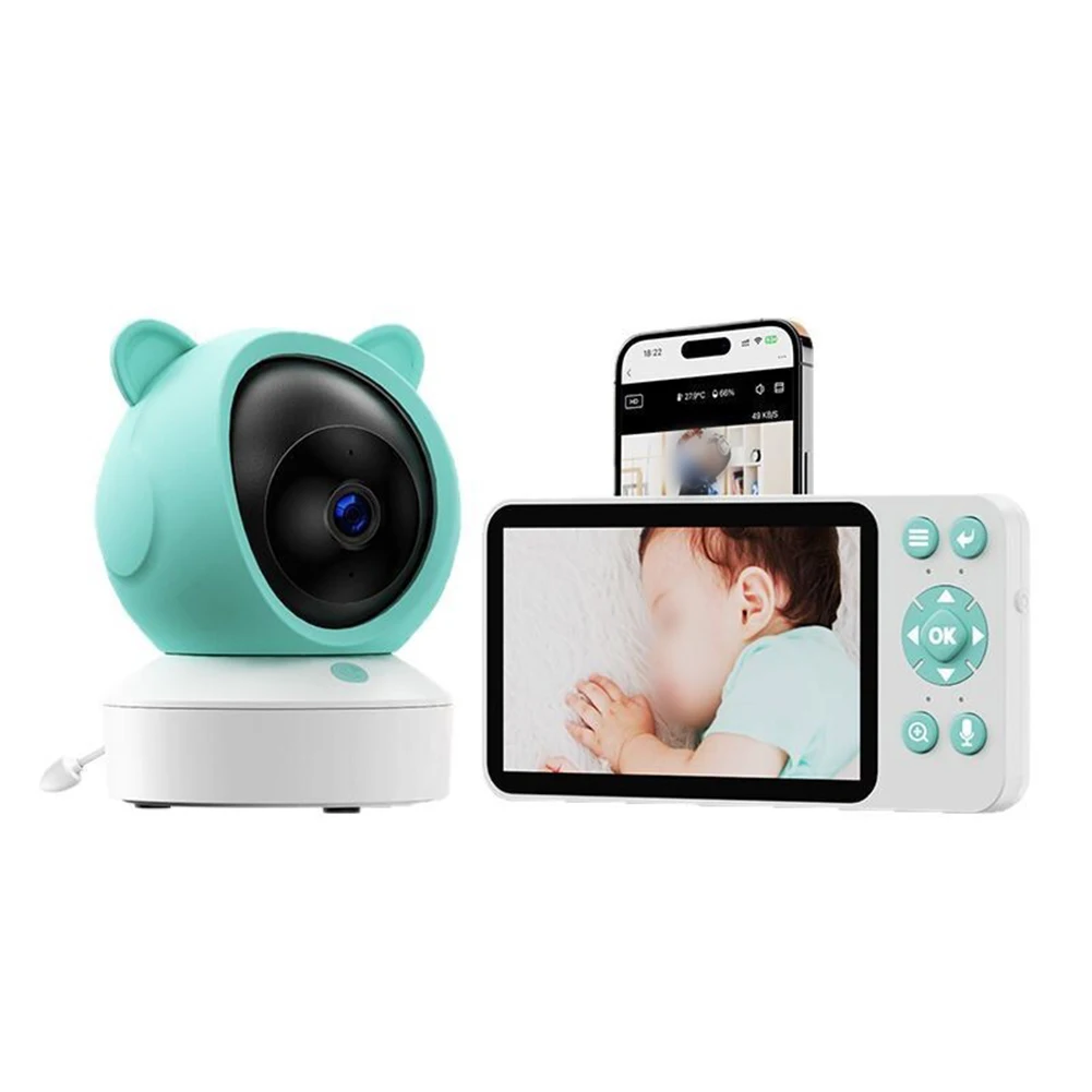 5-inch For Tuya Smart Remote Baby Camera Feeding Reminder Temperature Cry Sound Detection Audio Video Babysitter Camera