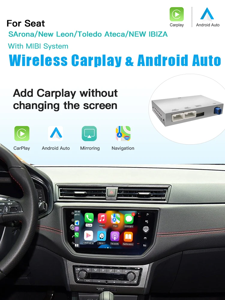 AUTOABC Draadloze Android Auto Carplay Decoder voor VW Golf 7 Polo Tiguan Passat Arteon Scirocco T-Cross MIB AirPLAY Camera - afbeelding 2