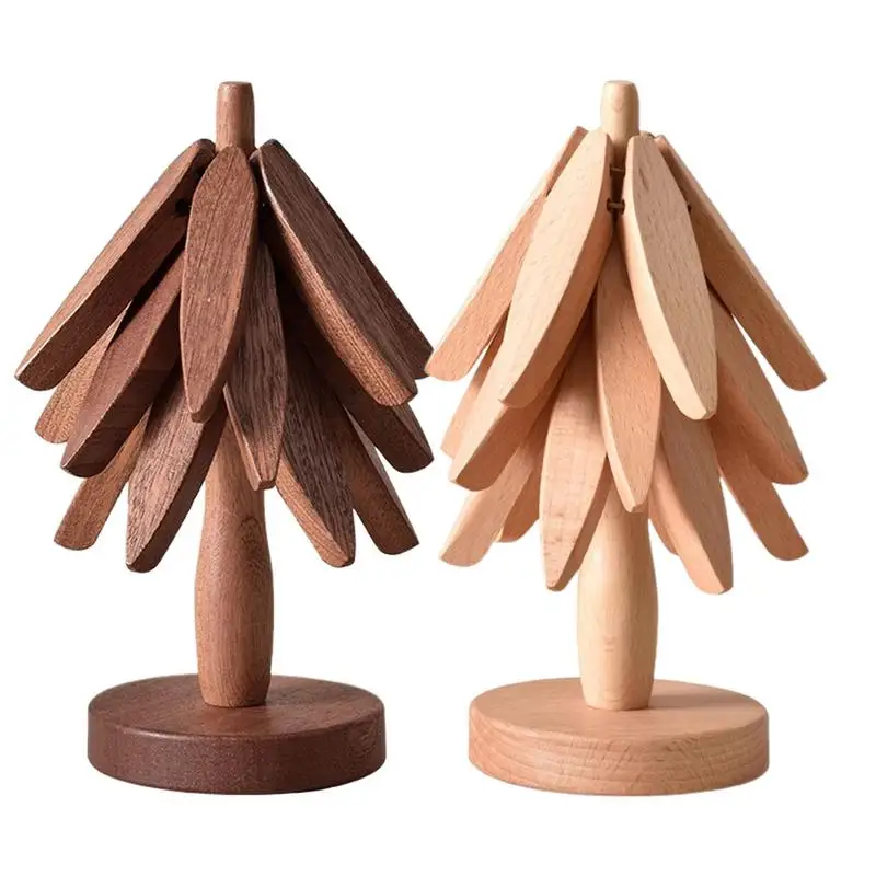 Baumständer aus Holz, Untersetzer, dekorativ, gegen Verbrühungen, hitzebeständig, Tischset, Untersetzer aus Holz, Töpfe, Untersetzer für Töpfe