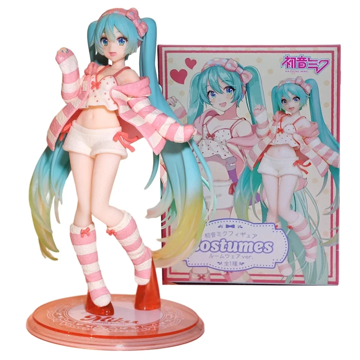 20CM Anime Hatsune Miku Home Clothes Pajamas Dress Up Standing Model Toy Gift For Children Collection PVC Action Figure Boxed