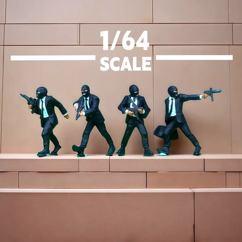 1/64 بدلة أغطية الرأس الجندي المصغر نموذج دمية بحجم الجيب تمثال على سطح الطاولة قطعة عرض مشهد الديوراما