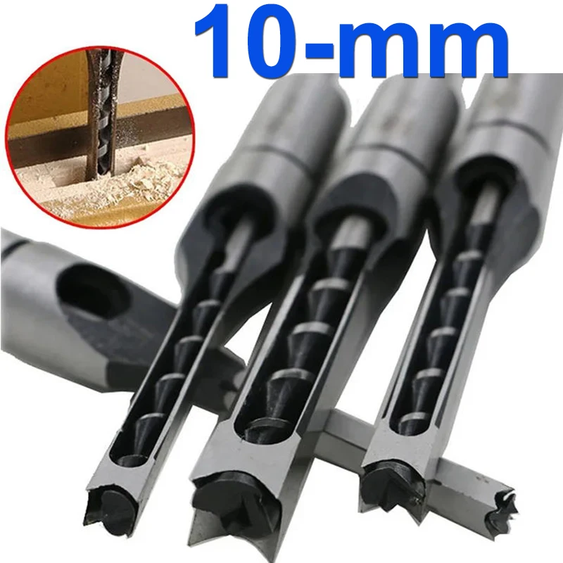 1Pcs 10mm HSS Square hole drill Woodworking Drill Tools Auger Mortising Chisel Drill Set DIY Furniture Square Woodworking drill