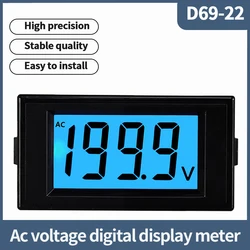 D69-22 AC Voltage Digital Display Meter AC/DC8-12V Isolated Power Supply LCD Digital Display AC 0-200V600V High Precision