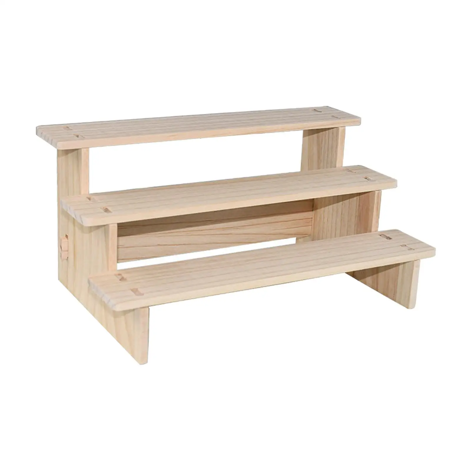 Wooden Stand Display Organizer Riser Shelf for Crafts Figurines Goods Display and Home Countertop