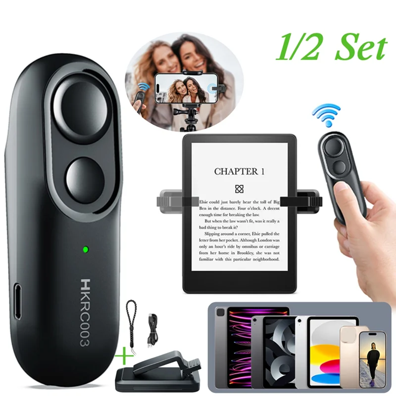 AT93-Remote Page Turner Page Clicker Phone Camera Video Record Remote Triggers Camera Camcorder Remote Controls For Kindle