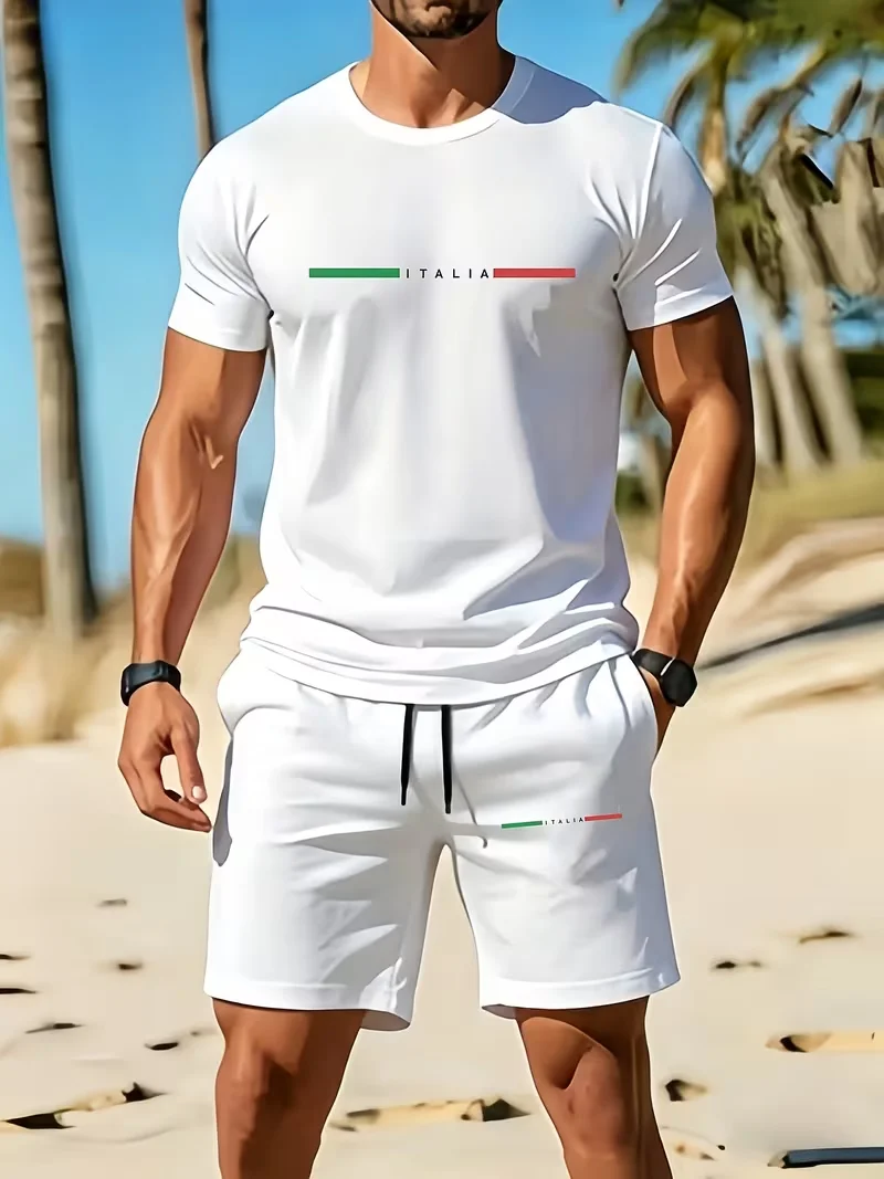 新しいストリートトレンディメンズ夏通気性スポーツウェア半袖シ - Street Summer Fashion のレビューと価格