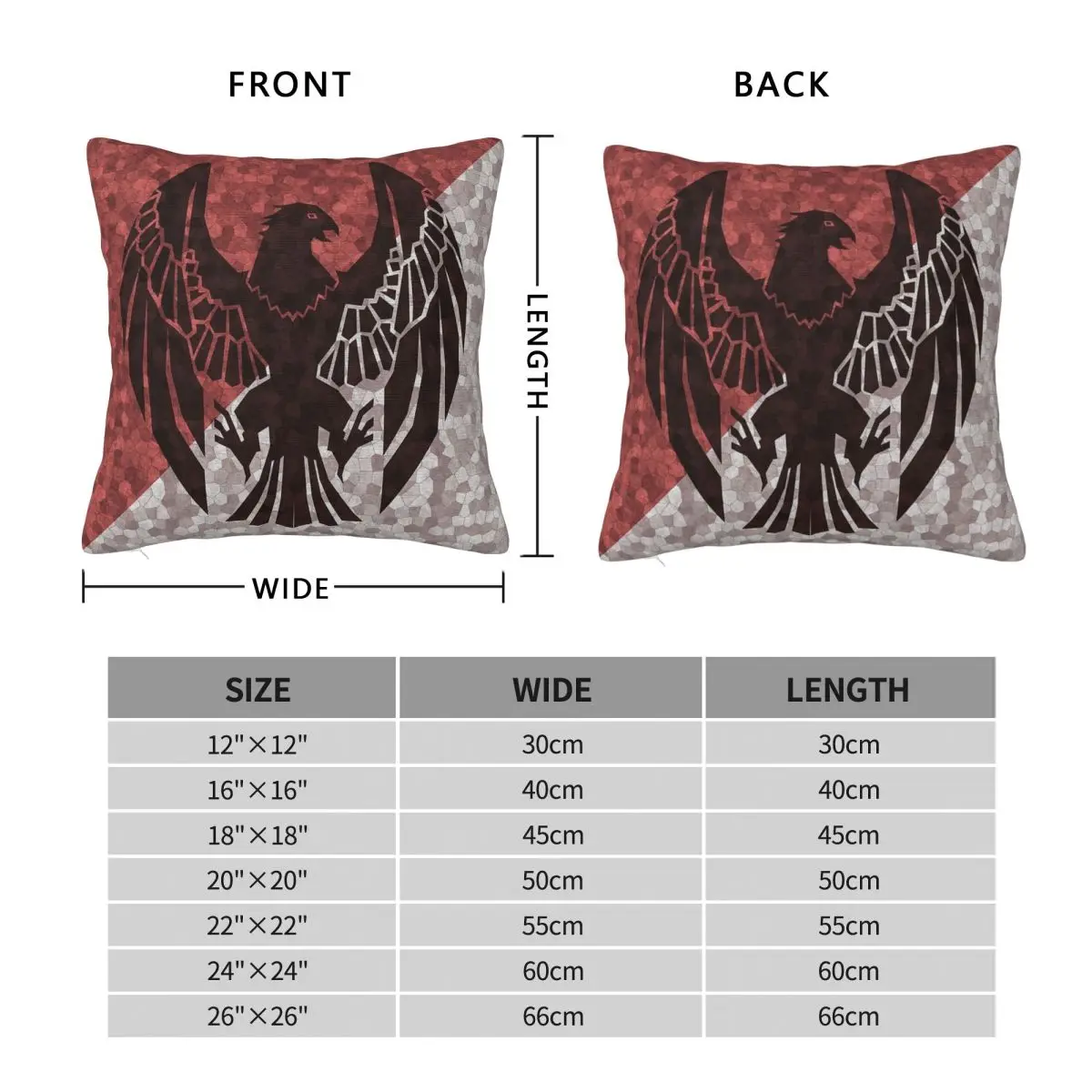 Black Eagles Flat Fire Emblem Square Pillowcase Polyester Linen Velvet Printed Zip Decor Pillow Case Sofa Cushion Cover 18