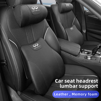 Car Seat Headrest Leather Neck Pillow Lumbar Support Accessories For Infiniti Q50 FX35 Q30 G37 Q70 QX70 G35 Q60 QX50 QX60 QX80 Q