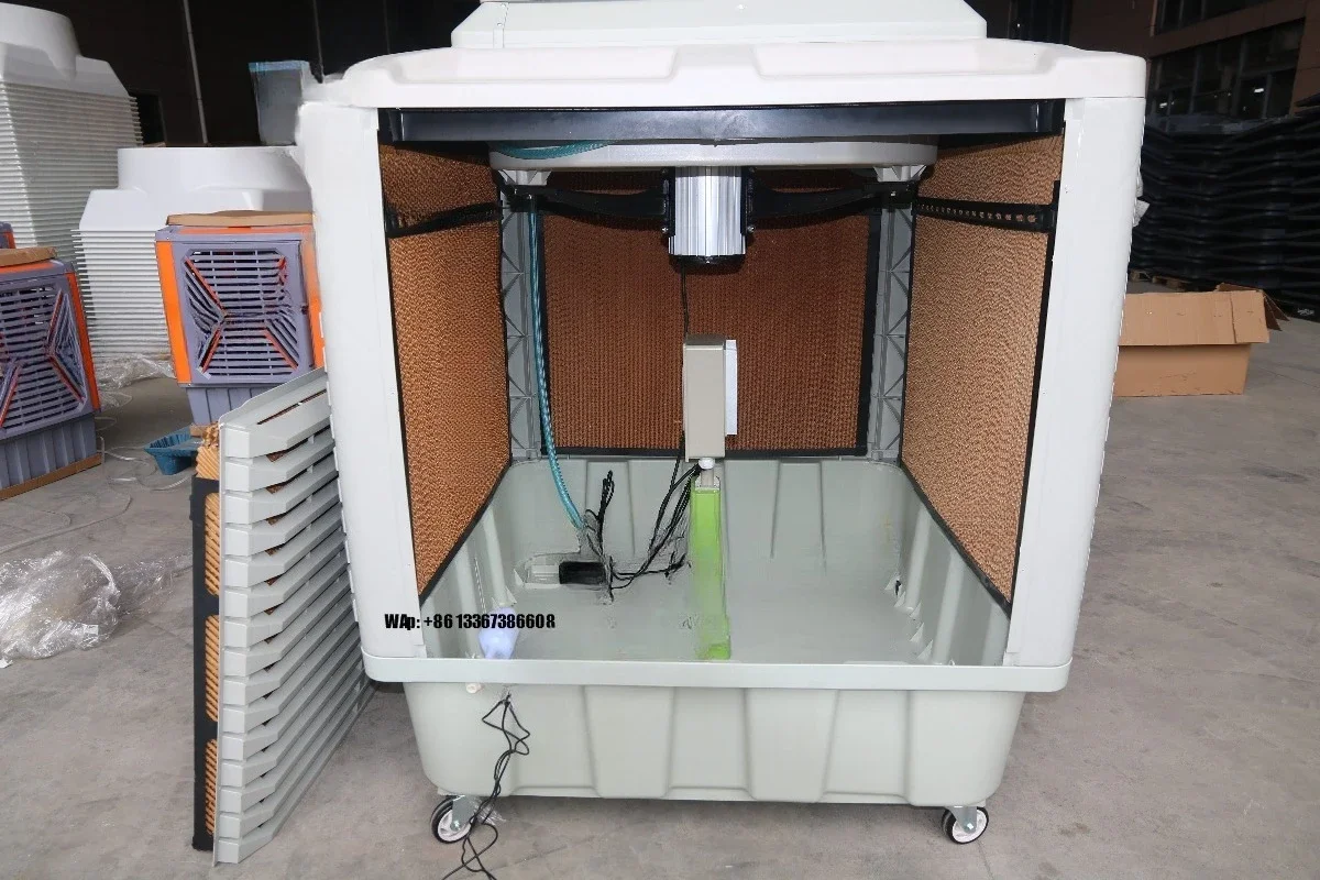 220V Industrial Evaporative Air Cooler Floor-Standing Cold Air Blower with Wind Power Motor