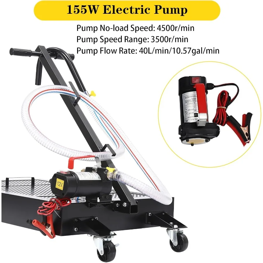 صينية تصريف الزيت منخفضة المستوى سعة 15 جالونًا مع مضخة كهربائية لتغيير الزيت بكفاءة تصميم ذو سعة كبيرة تتميز بخرطوم 8.2 قدم و