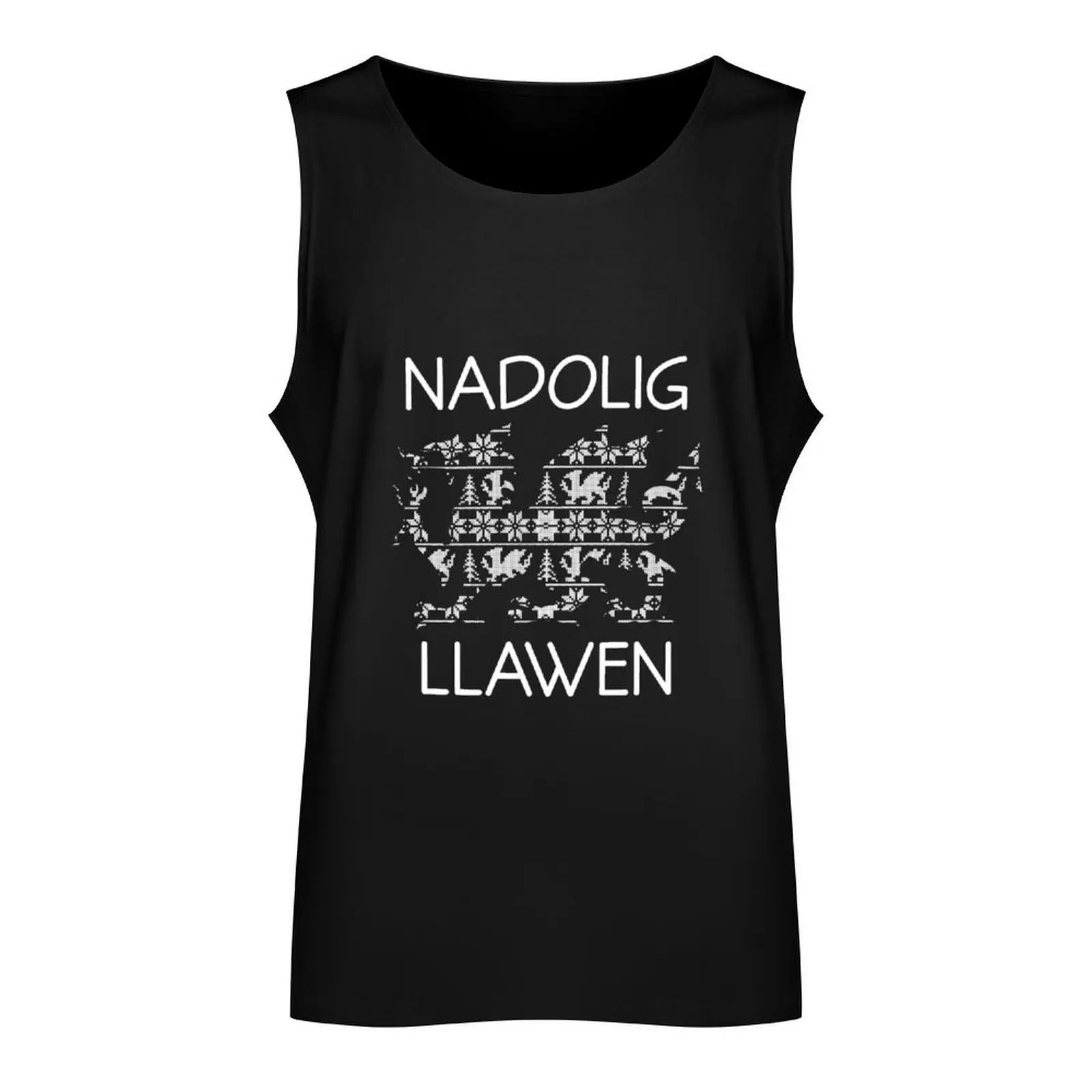 Nadolig Llawen Wales Welsh Dragon Cymru Merry Christmas Xmas Tank Top mens clothing Top summer muscular man