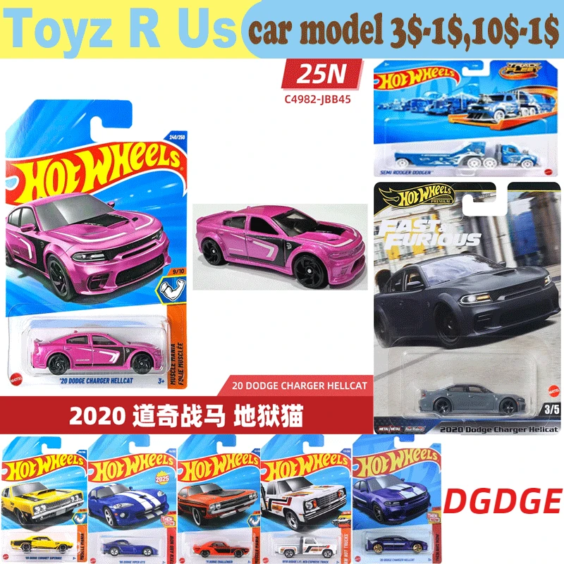 Coche Original Hot Wheels Dodge Charger Hellcat, juguetes para niños, vehículos fundidos a presión, modelo de aleación Muscle Mania, regalo de colección 2025N, 1/64