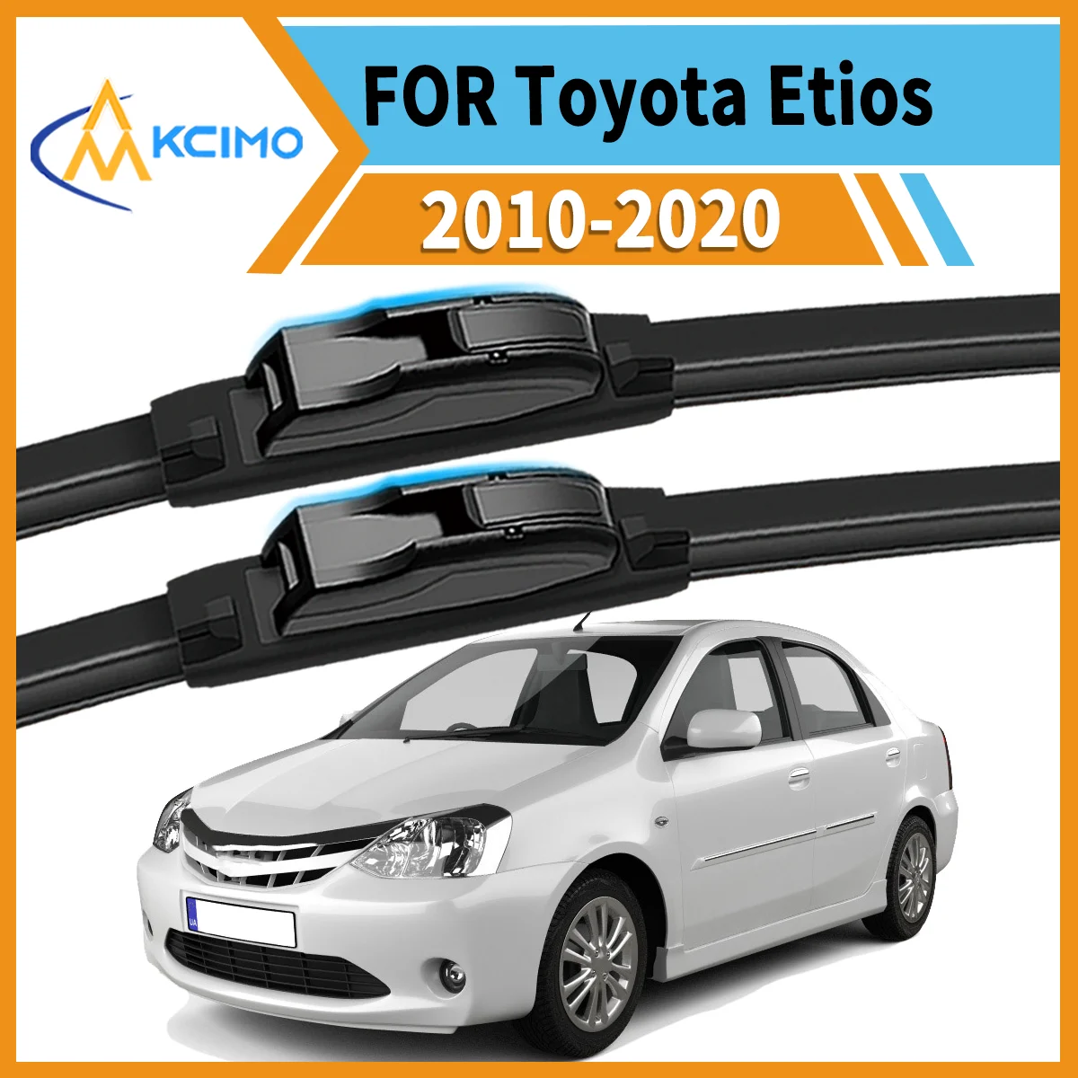 

Smooth & Silent Wiping 2PCS Wiper Blades for Toyota Etios AK10 2010-2020 All-Weather Performance Clear View Safe Driving