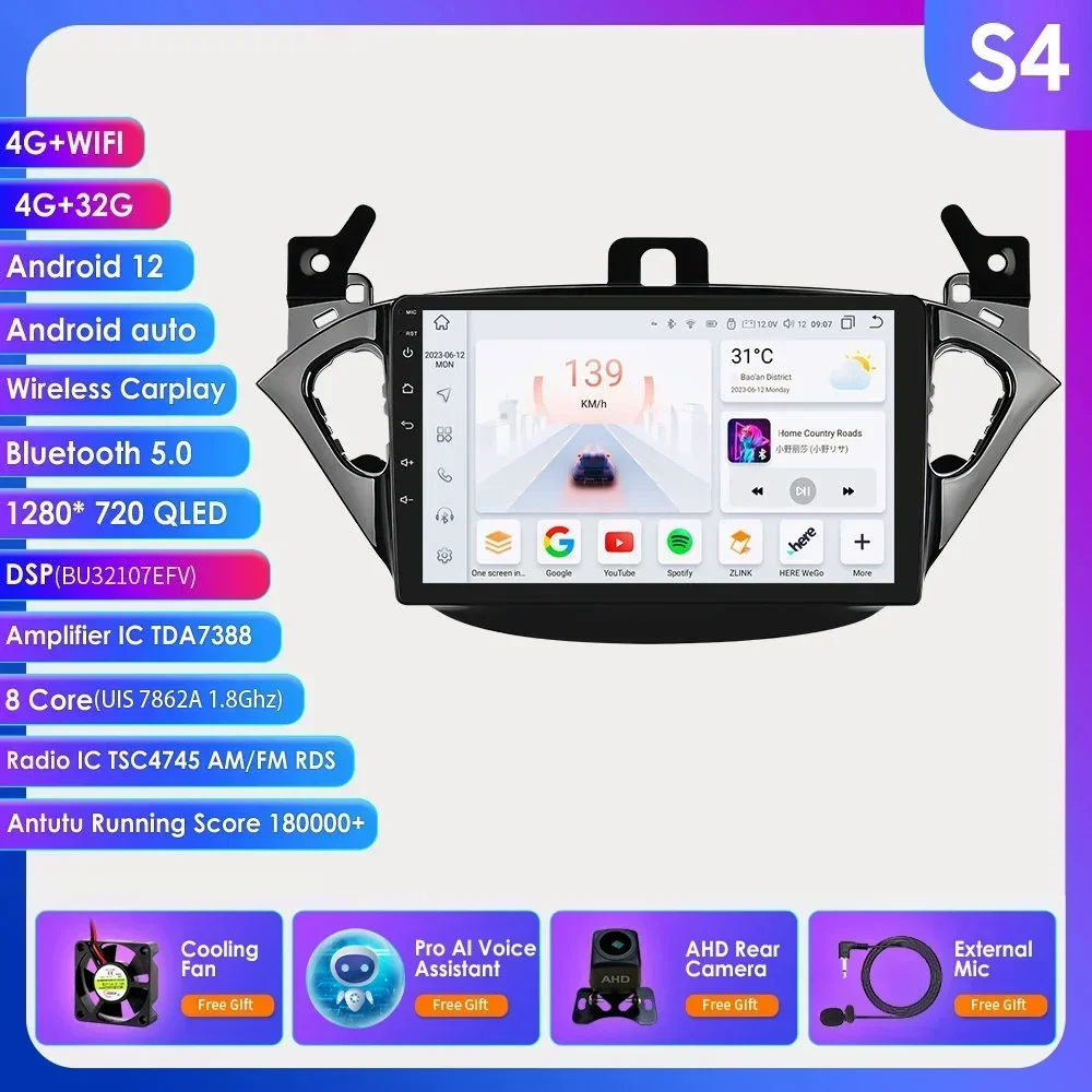 7862 Android Auto Radio Multimedia Speler Voor Opel Adam 2013 -2016 Voor Corsa E 2015 -2019 Audio Stereo Carplay Auto Touchscreen