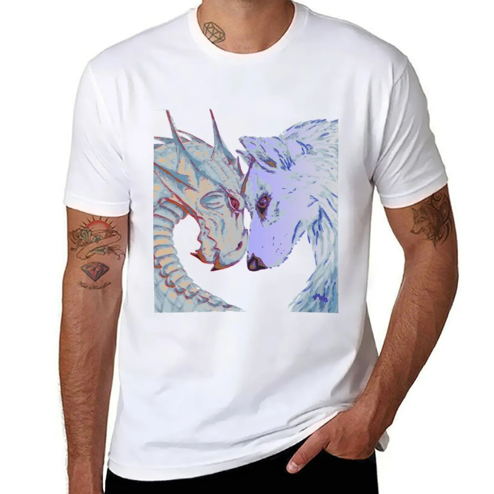 

Wolf and Dragoon T-Shirt t shirts for man cotton funny man t shirts high quality luxury brand T-Shirt
