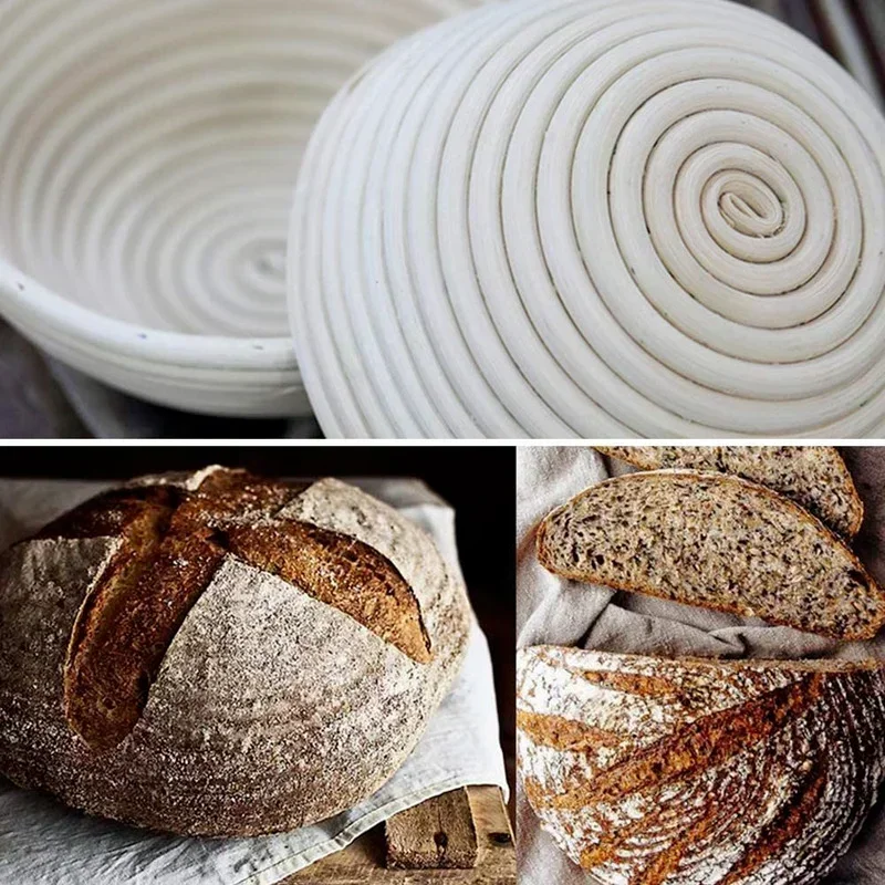 Round /Oval Natural Bread Rattan Fermentation Basket Bread Dough Wicker Rattan Mass Proofing Proving Baskets Kitchen Tools