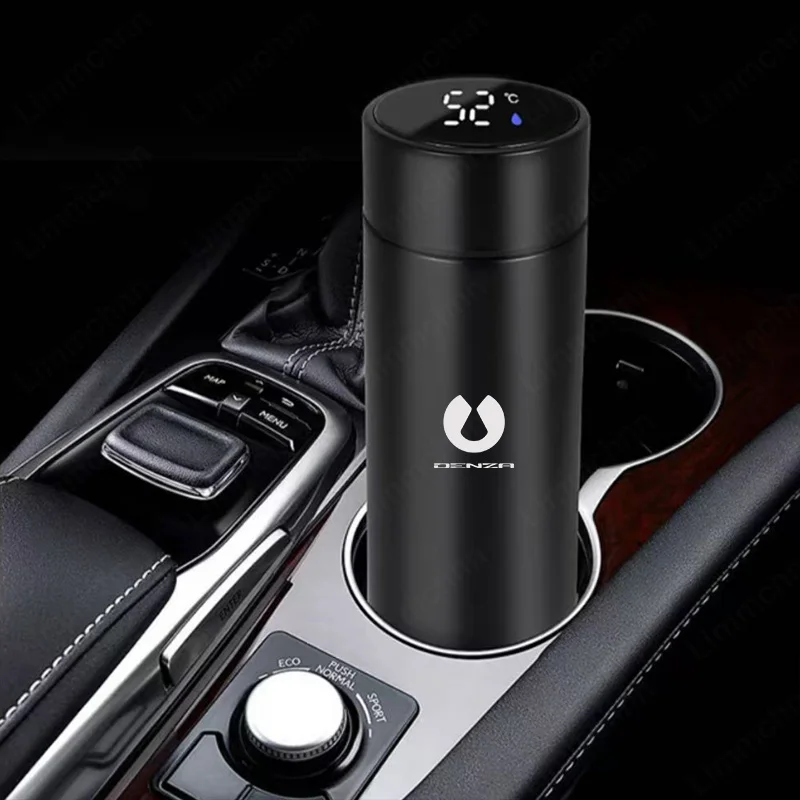 

500ml Smart Water Bottle Stainless Steel Thermos Flasks Coffee Cup Milk Mug For Denza Z9 D9 N7 N8 N9 X Z9 GT 5 Car Accessories