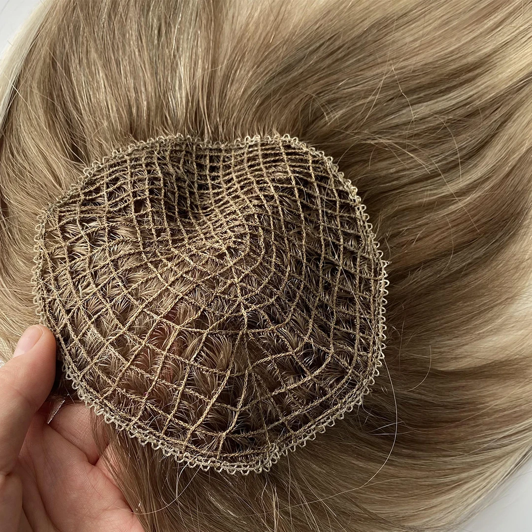 2025 New Arrival Fish Net Base Topper 100% Human Remy Hair Topper For White Women