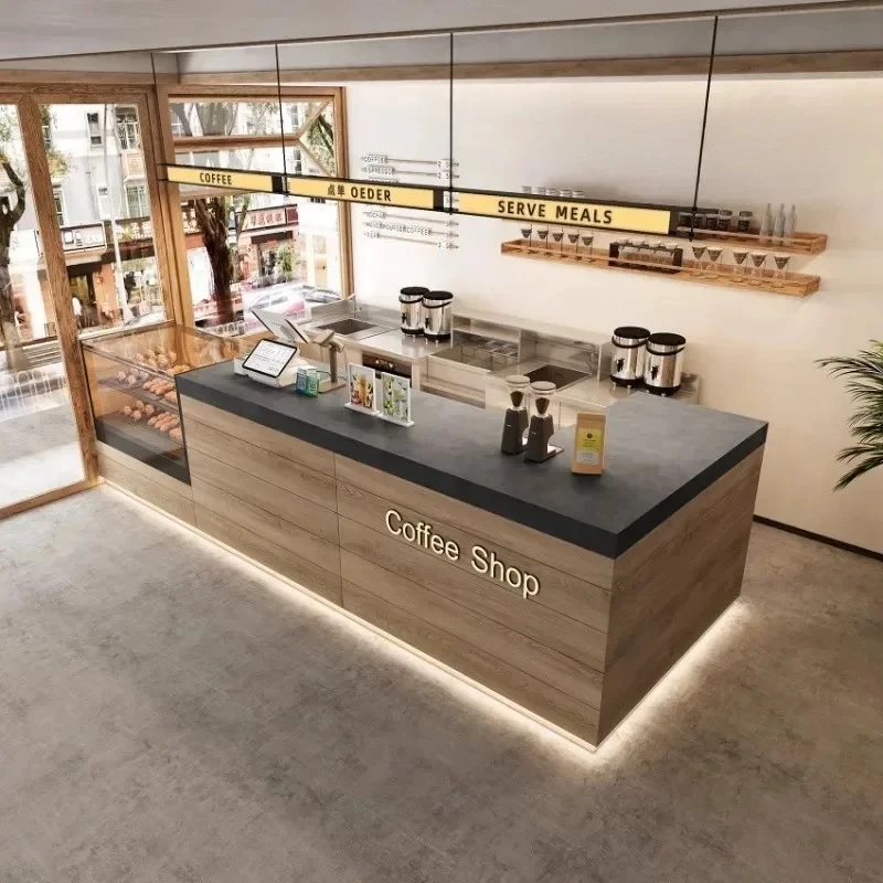 1 Coffee Shop Reception Desks Checkout Page Bakery Bar Cake Dessert Shop Front Desk Hotel Reception Counter Custom Furniture