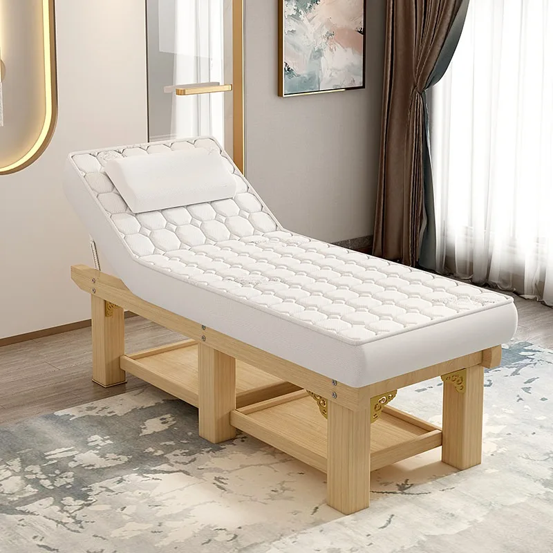 Solid wood latex beauty bed, special massage bed for beauty salon, massage therapy bed, tattoo embroidery body bed, ear-picking