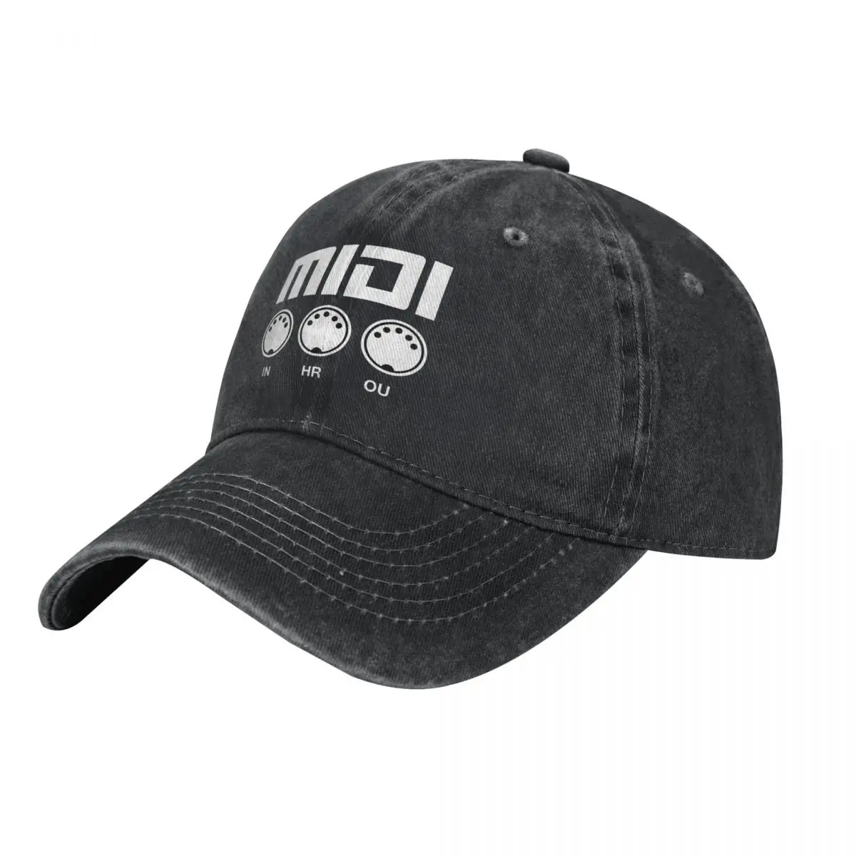 Midi White Black Edge Baseball Cap Men Hats Women Visor Protection Snapback Black Midi Caps