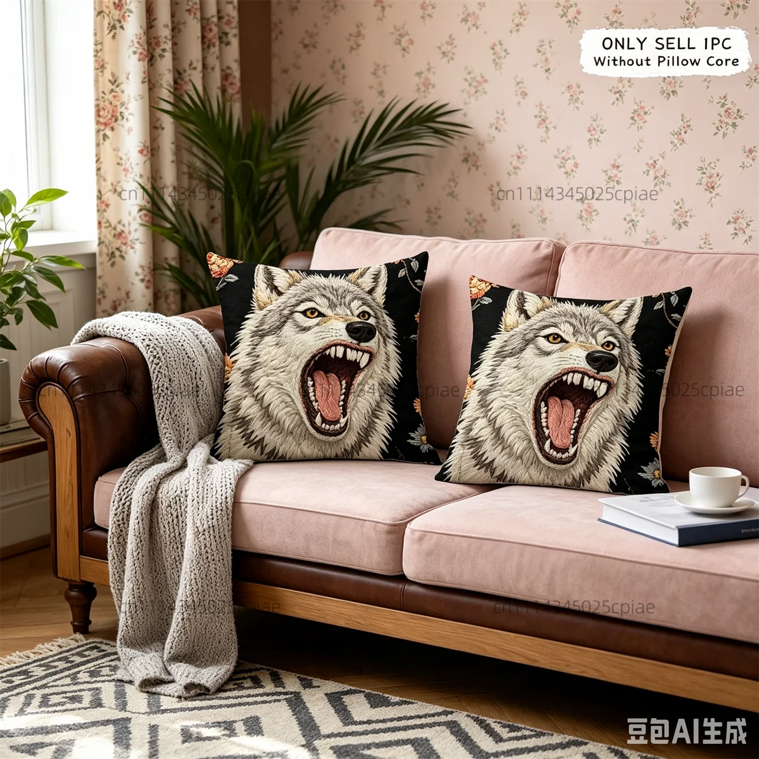 Funny Decorative Sofa Pillowcase Scream Animal Pillow Cover Double-Side Print Square Cushion Cover Car Office Decor Pillow Case