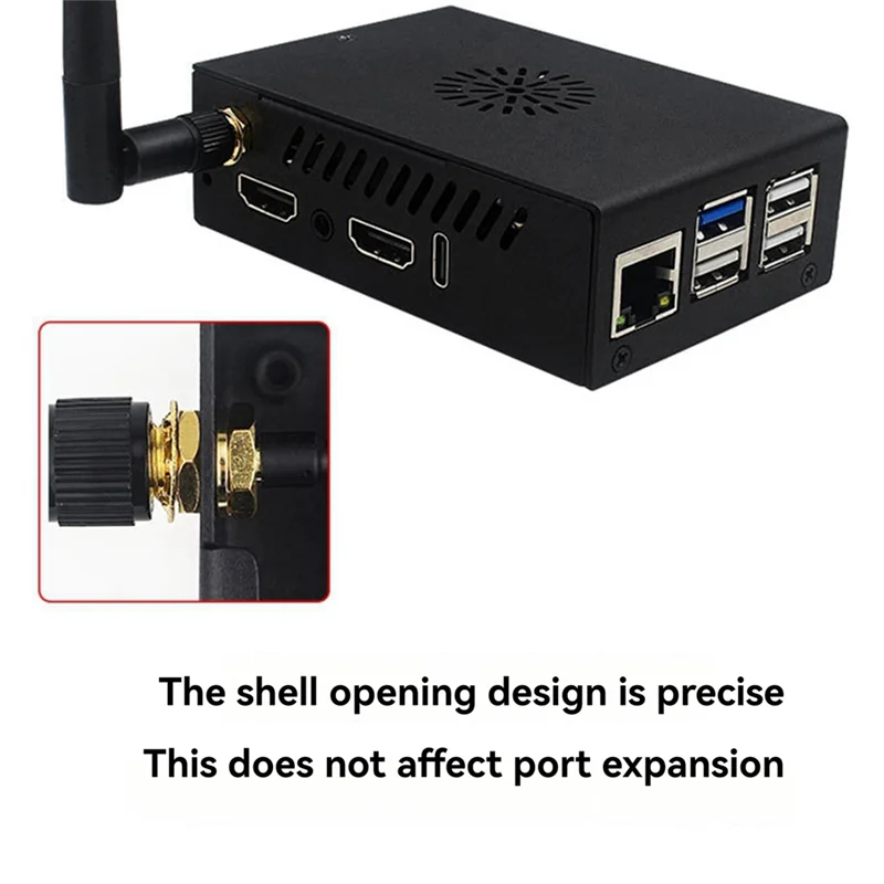 Orang Pi 5 Pro 케이스 금속 냉각 팬 포함 알루미늄 합금 방열판 쉘 향상된 냉각 디자인-POS