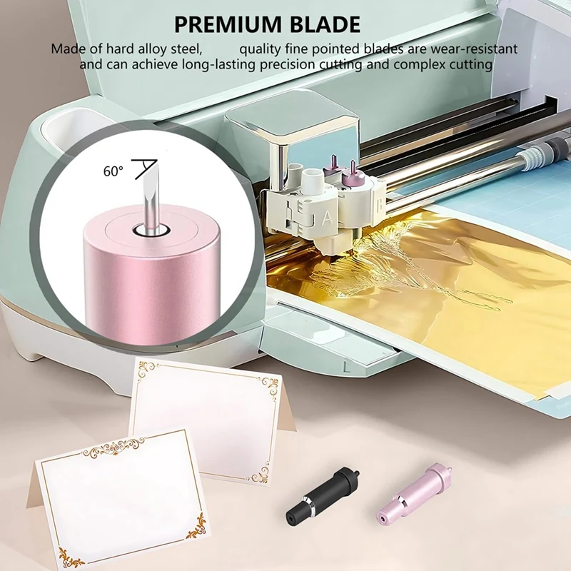 Deep Cut Blade For Cricut Maker 3/Maker/Explore 3/Air 2/Air/One/Venture,60°Deep Point Blade And Housing