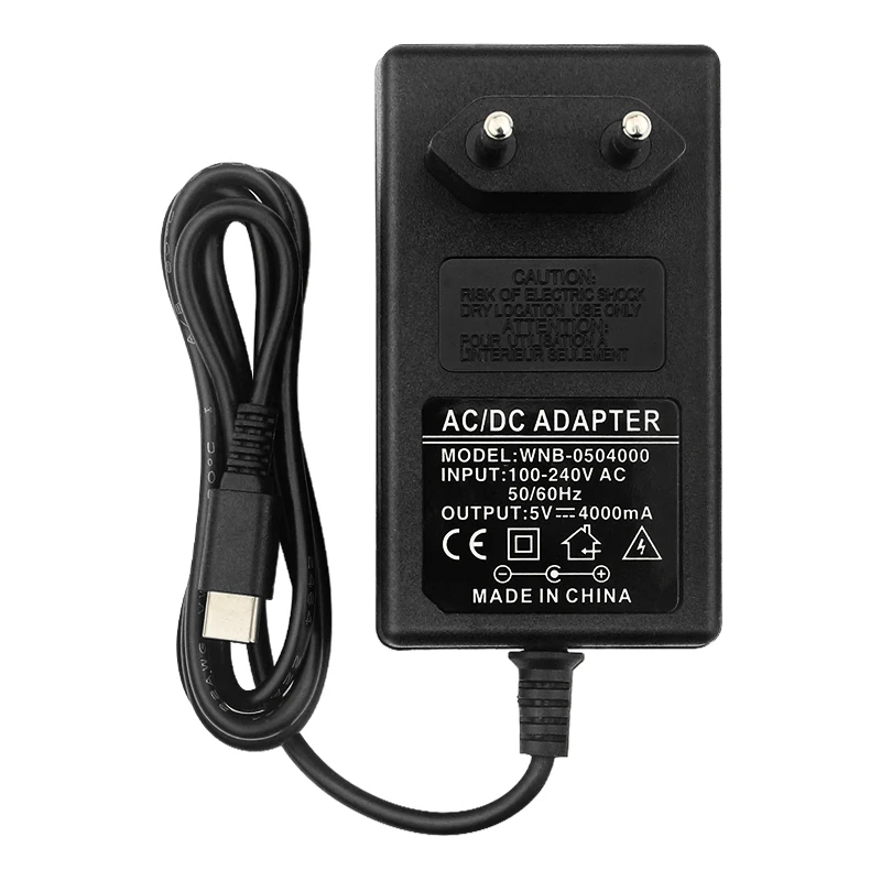 Alimentation électrique Raspberry Pi, 5V, 4A, 100-240V, USB Type C, adaptateur secteur, prise EU US, chargeur pour Orange Pi 4, 3 LTS, Jetson Character, 2 Go