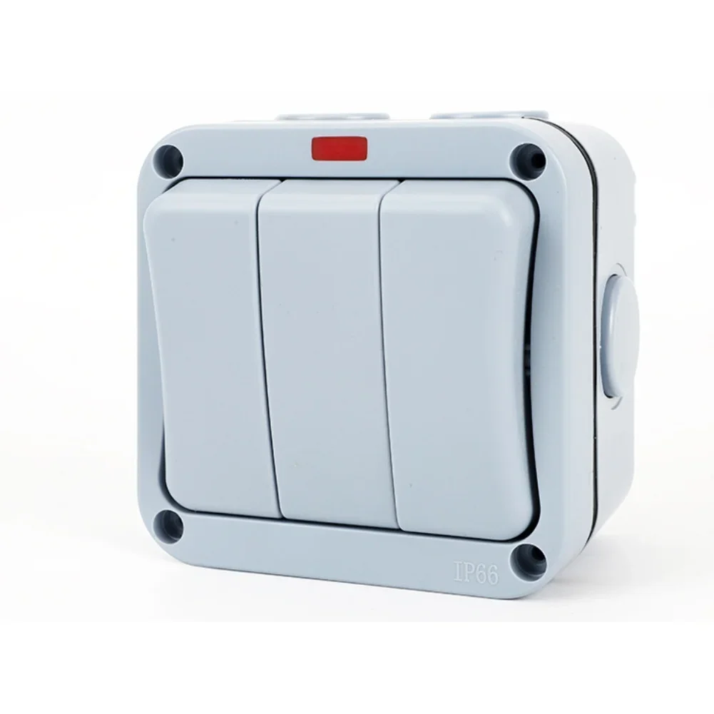 

Outdoor Switch with IP66 Waterproof Rating for Triple Device Control Suitable for Garden Garage and Terrace Use