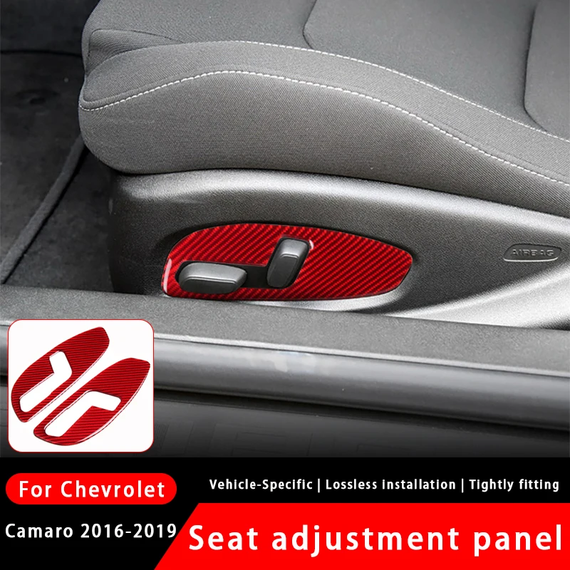 

Carbon Fiber Car Seat Adjustment Switch Panel Decor Sticker Cover Trim Frame Interior Accessories For Chevrolet Camaro 2016-2019