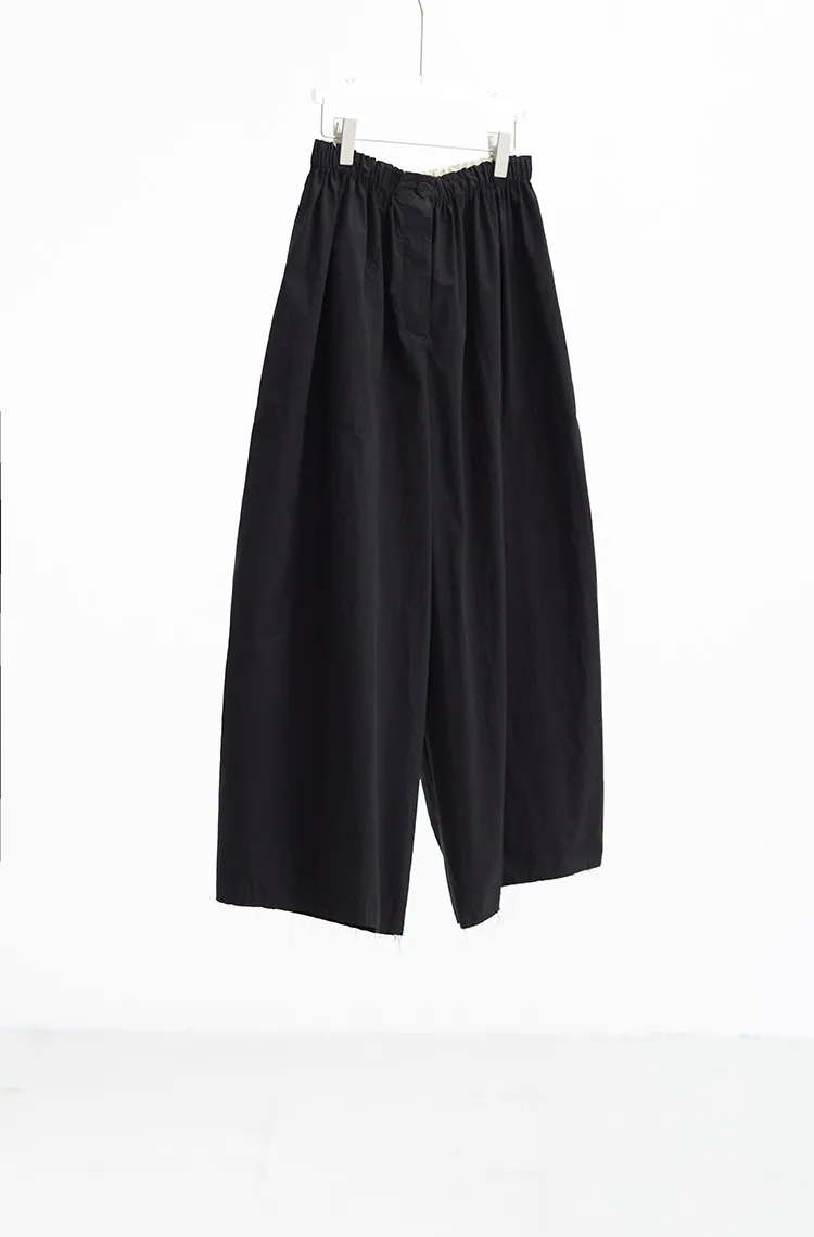 Plus-Size Summer A-Line Women's Wide-Leg Pants, Loose Thin Cropped Pants, Casual Carrot Pants