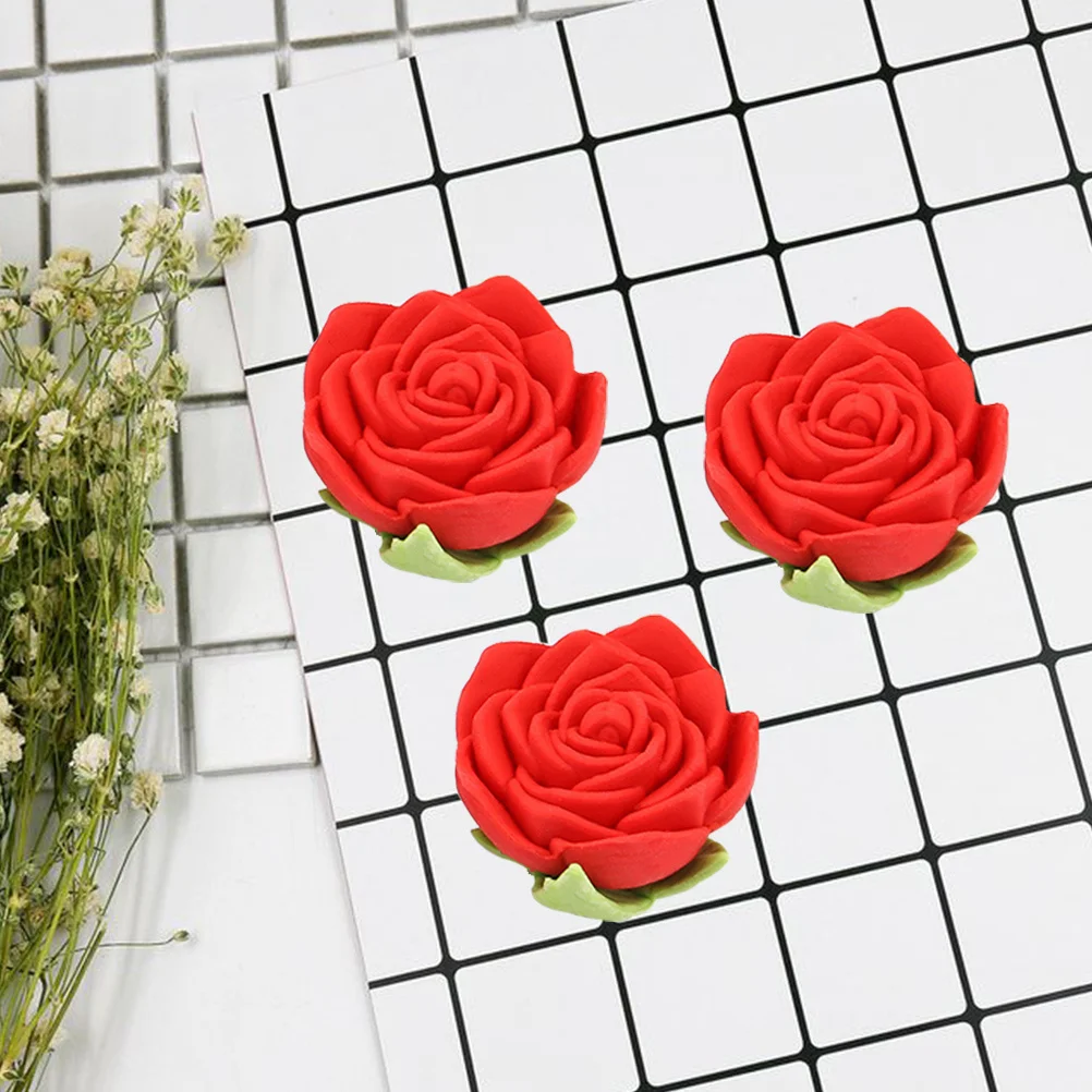 

16pcs Rose Shaped Eraser Soft Portable Stationery For Kids Students Artists Creative Pencil Erasers Bulk Pack