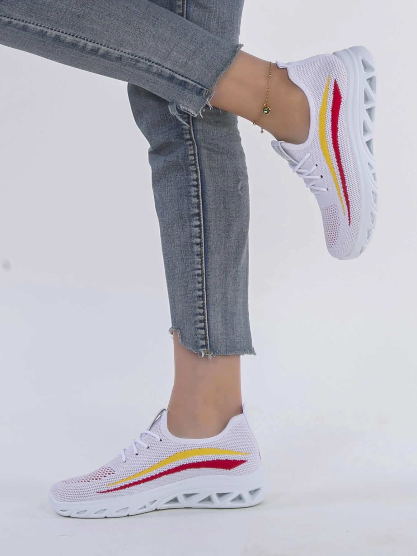 Frühlingsneue Damen-Sportschuhe, modisch, atmungsaktiv, leicht, rutschfest, verschleißfest, lässige Sportschuhe, flache Schuhe