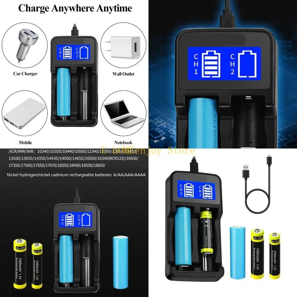 B0KF Intelligent USB Battery LCD Display for Li-ion 18650 18500 18490 18350 17670 14500/Ni Ni Charging Solution
