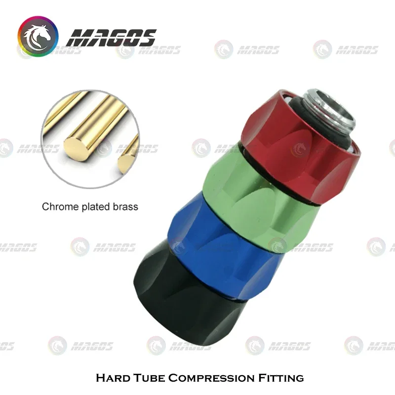 OD14mm Hard Tubing Fittings, Rigid Pipe Compression Hand Twist For PETG/Acrylic Tube Connector Water Cooling system
