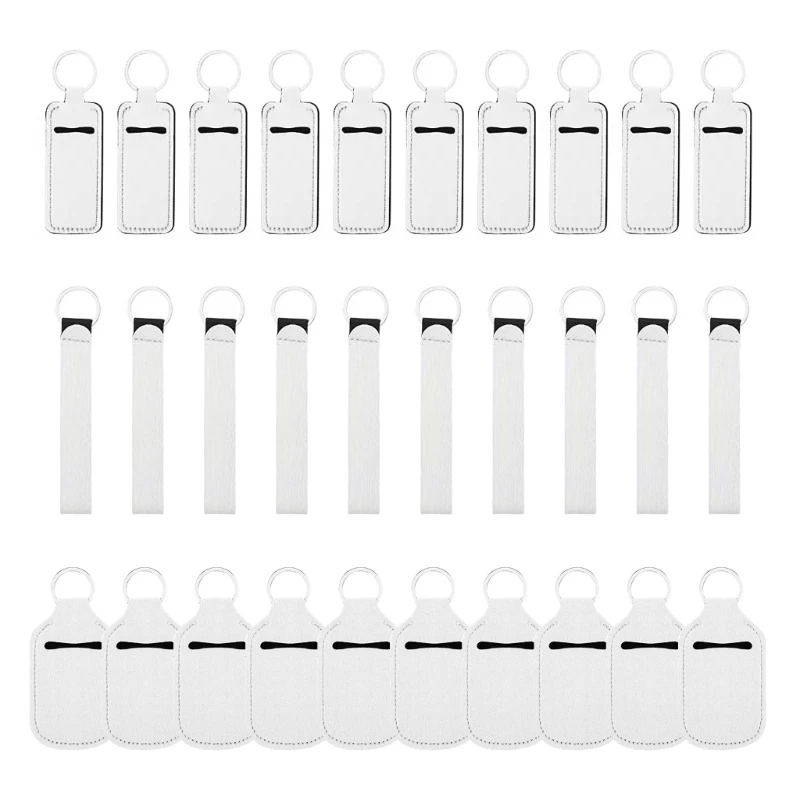 

30 шт., сублимационные заготовки, держатель для помады, брелок с ремешками, браслет, неопреновый держатель для губной помады, NM
